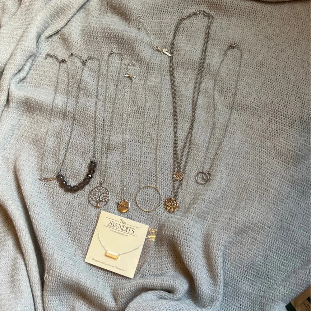 Cute Silver Necklace Bundle Set - image 2